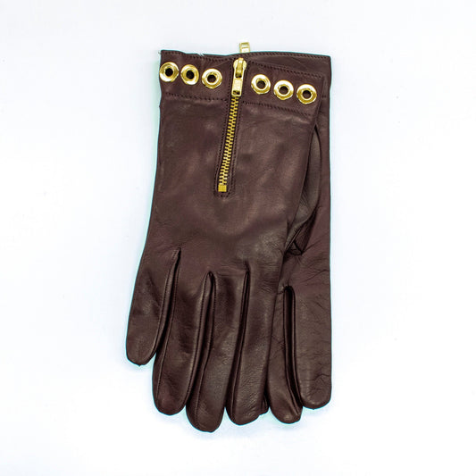 LEATHER  GLOVES WITH ZIPPER-0