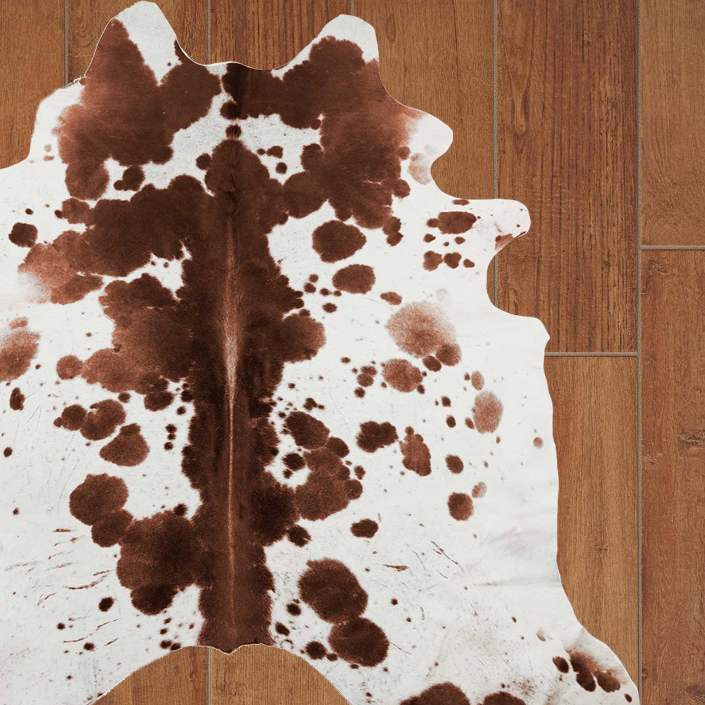 72" x 84" Brown White Cowhide - Rug-2