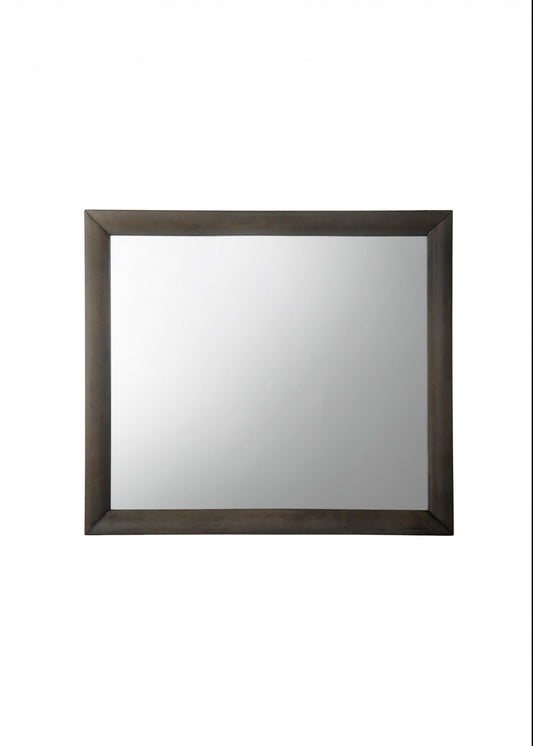 Gray Oak Wooden Rectangular Mirror-0