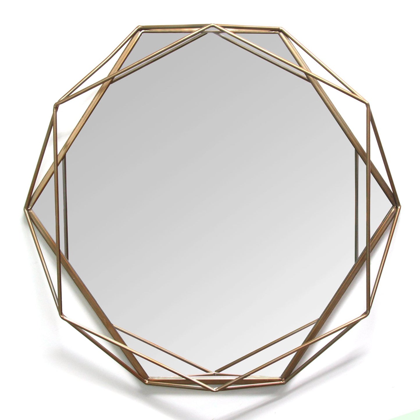 Gold Metal Octagon Framed Wall Mirror-0