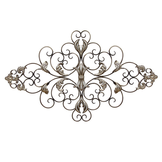 Champagne Ornate Scroll Metal Decor-0