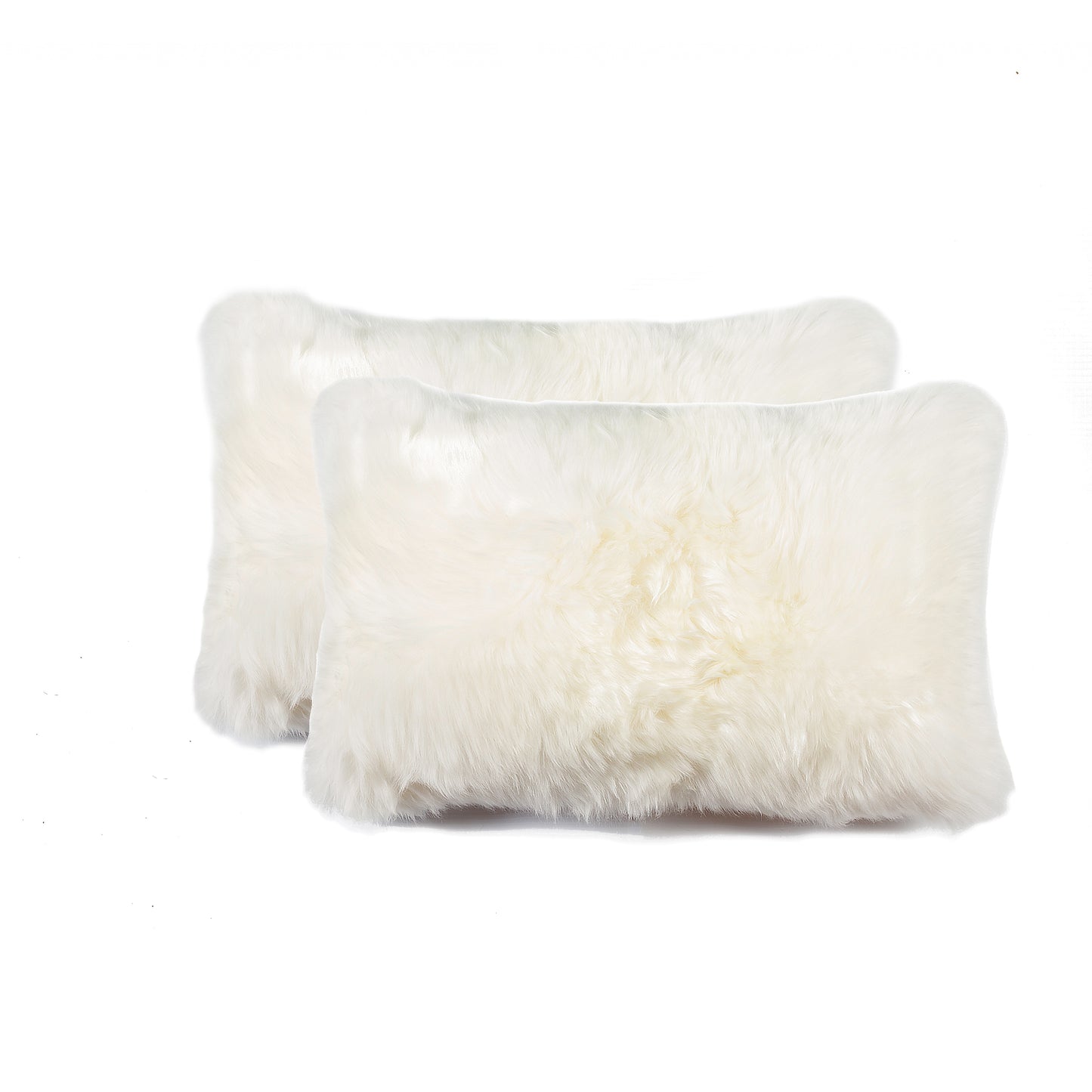 12" x 20" x 5" Natural Sheepskin  Pillow 2pcs-0
