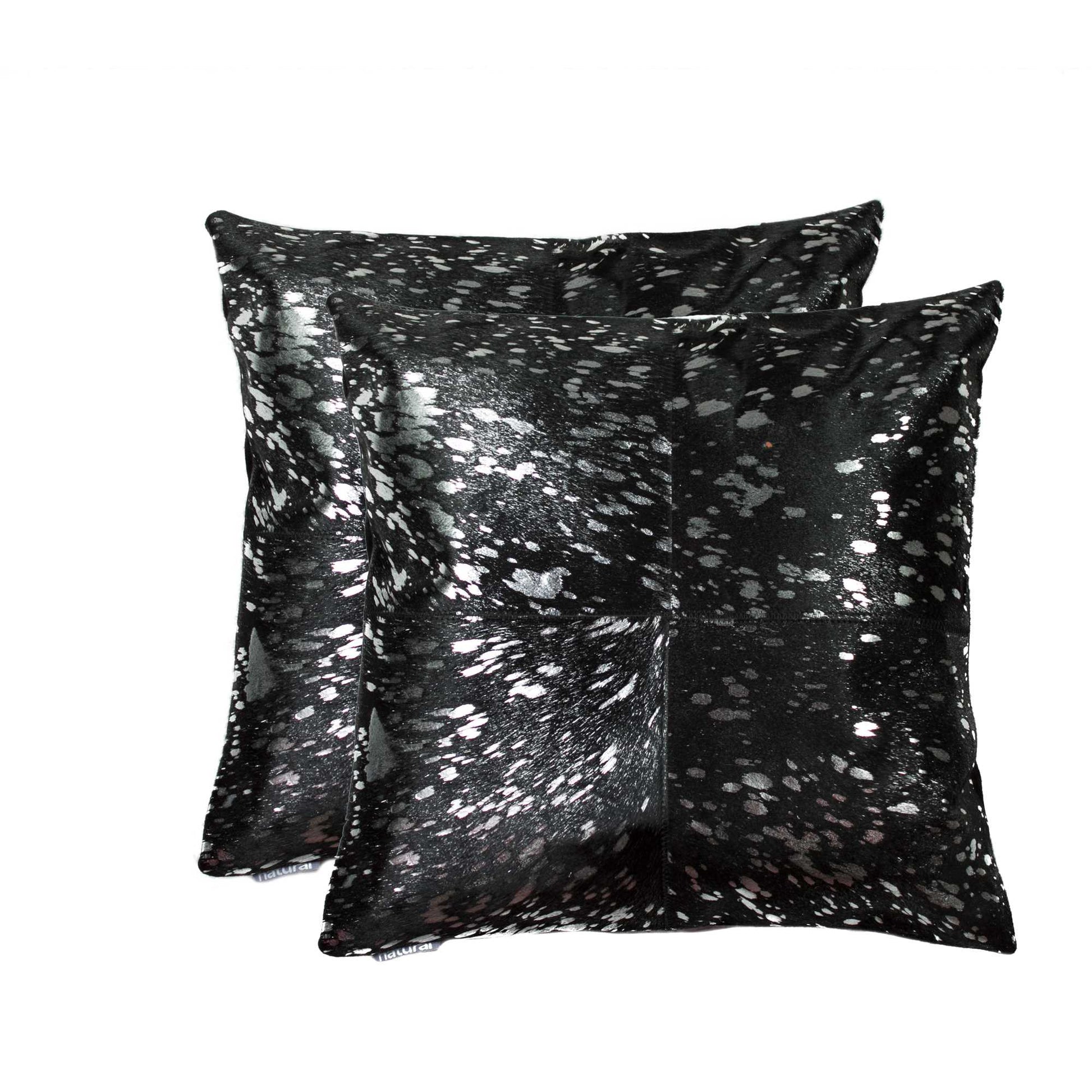 18" x 18" x 5" Silver And Black Torino Quattro  Pillow 2 Pack-0