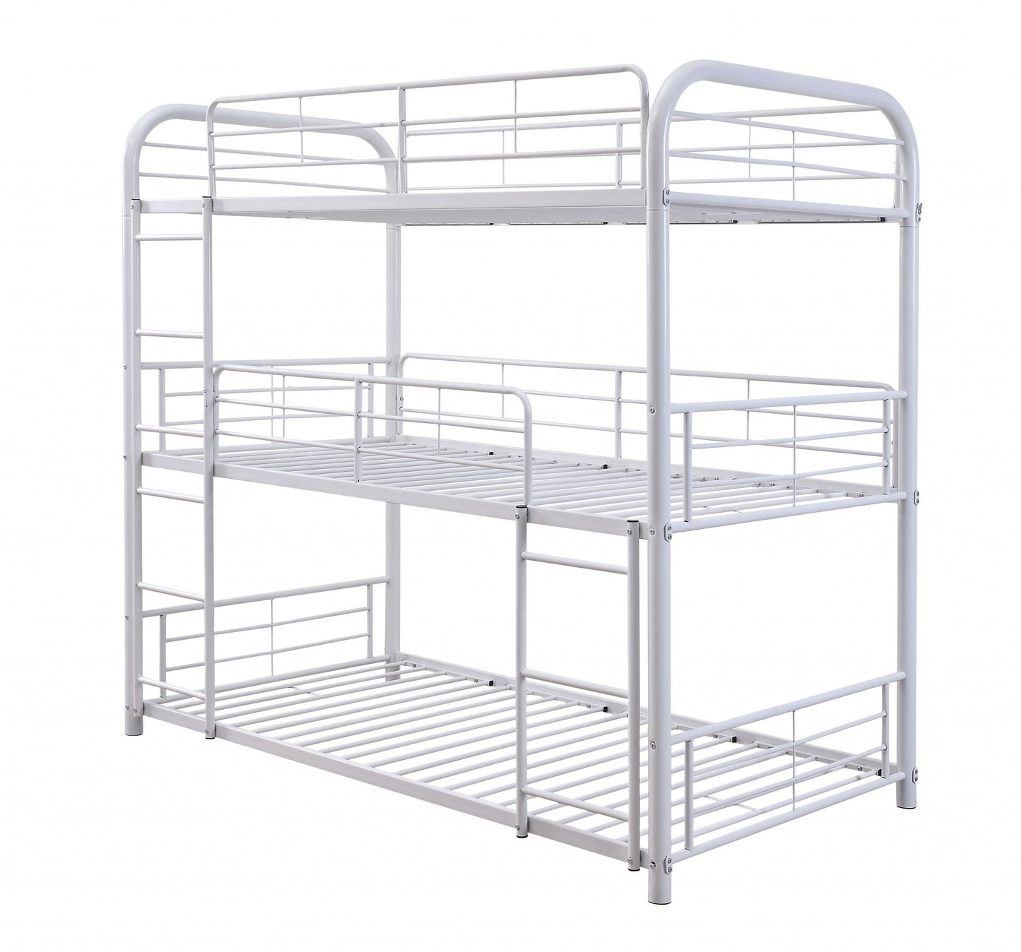 42" X 79" X 74" White Metal Triple Bunk Bed - Twin-0