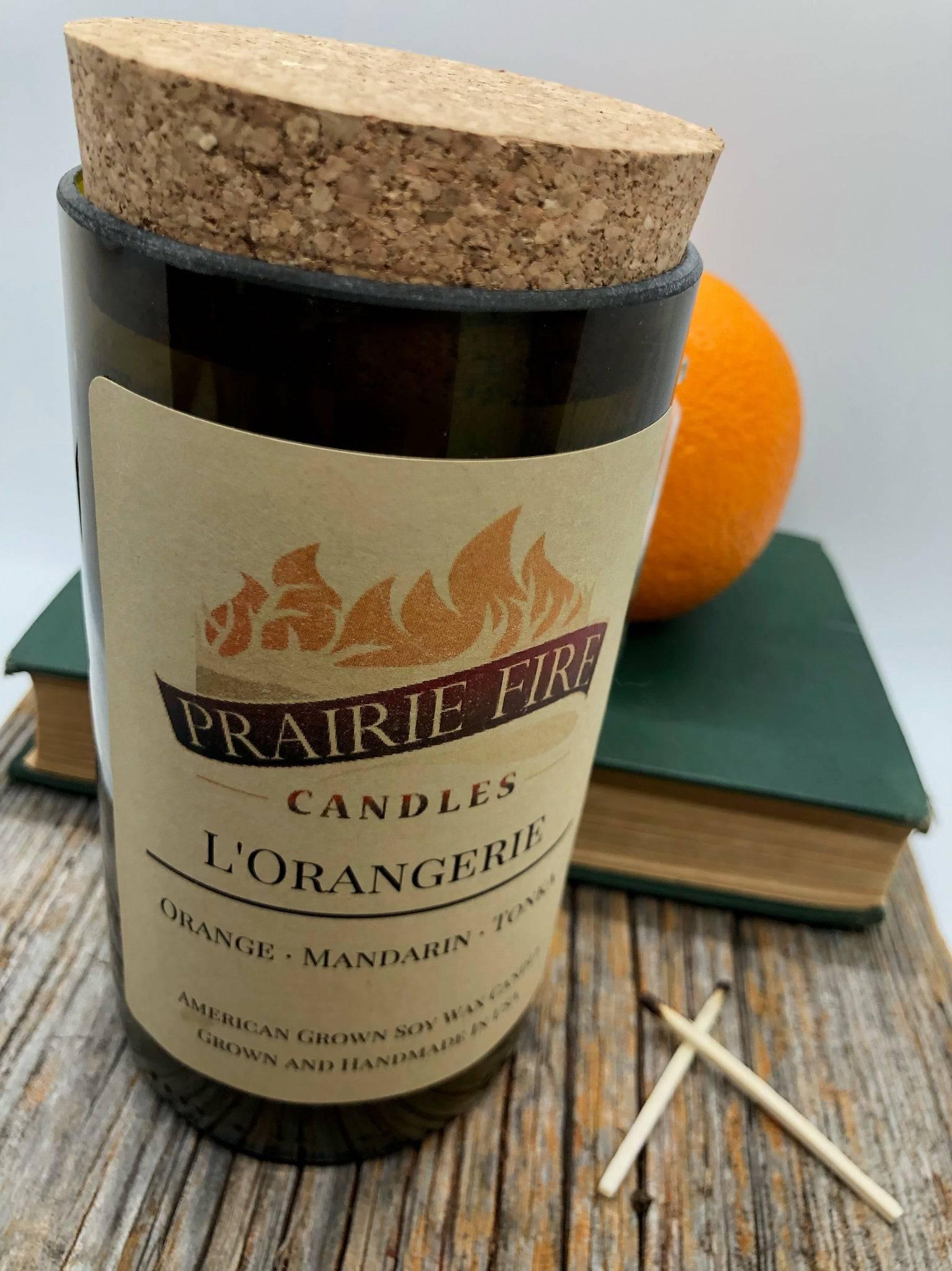 L'Orangerie Soy Wax Candle | Repurposed Wine Bottle Candle Natural Cork | Handmade in USA Candle | Eco-Friendly Candle | Non-Toxic Soy Candle-1