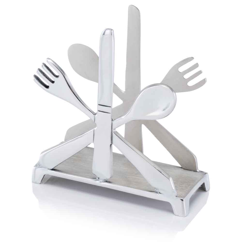 2" x 5.5" x 5.5" Buffed Cutlery Napkin Holder-0