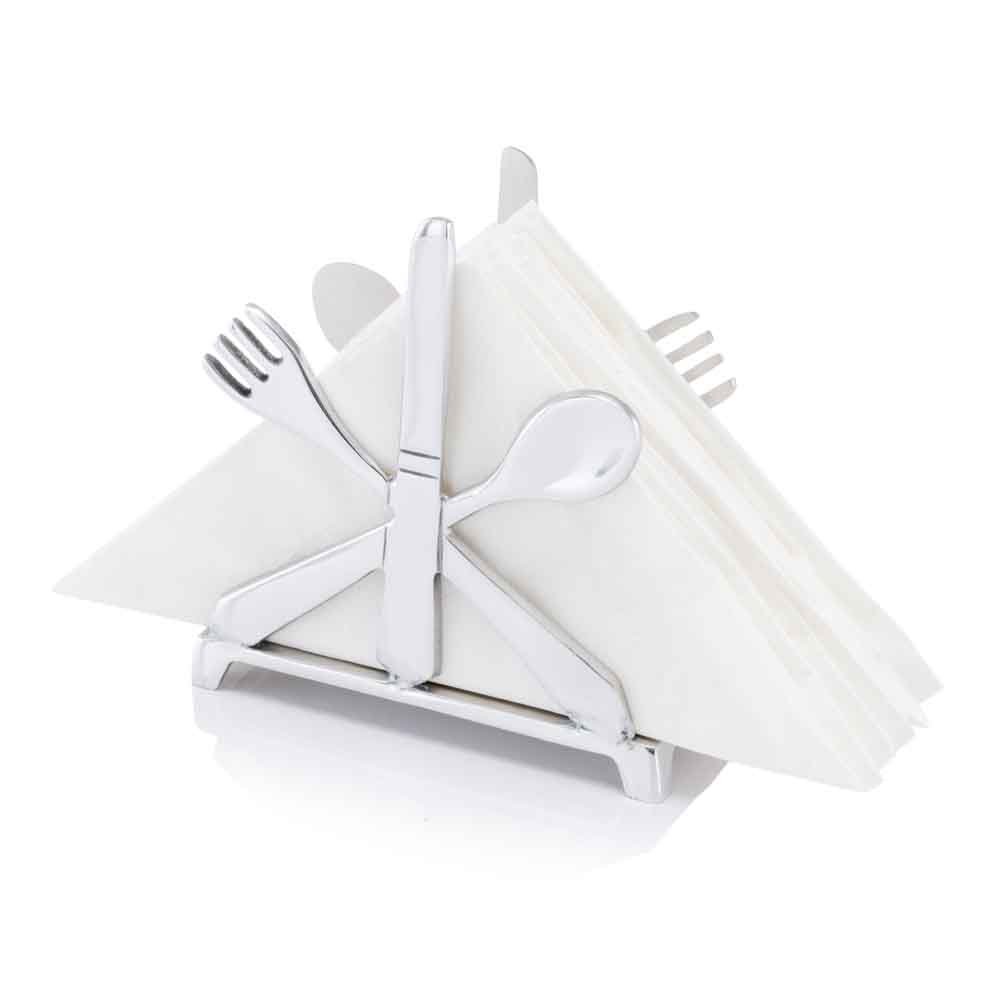 2" x 5.5" x 5.5" Buffed Cutlery Napkin Holder-1