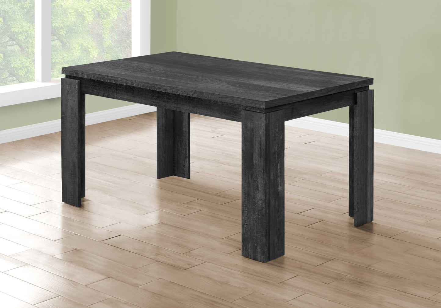 35.5" x 59" x 30.5" Black Reclaimed Wood Look  Dining Table-1