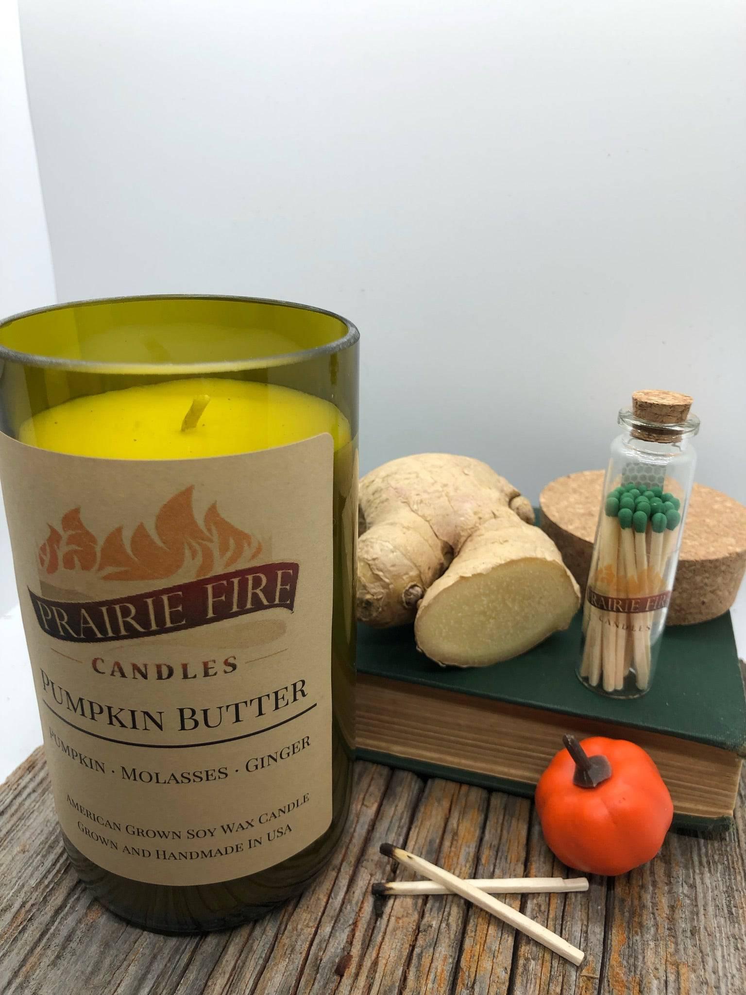 Pumpkin Butter Soy Wax Candle | Repurposed Wine Bottle Candle Natural Cork | Handmade in USA Candle | Eco-Friendly Candle | Non-Toxic Soy Candle-0