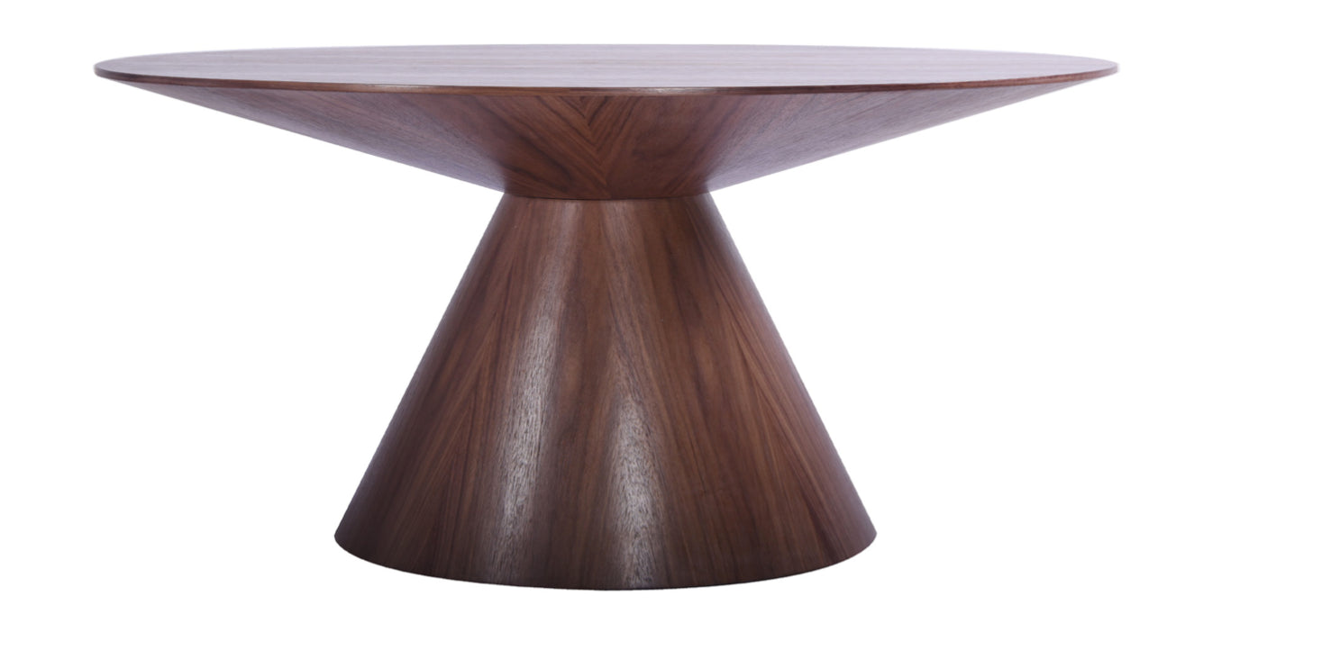 59 X 59 X 30 Walnut Veneer Dining Table-0