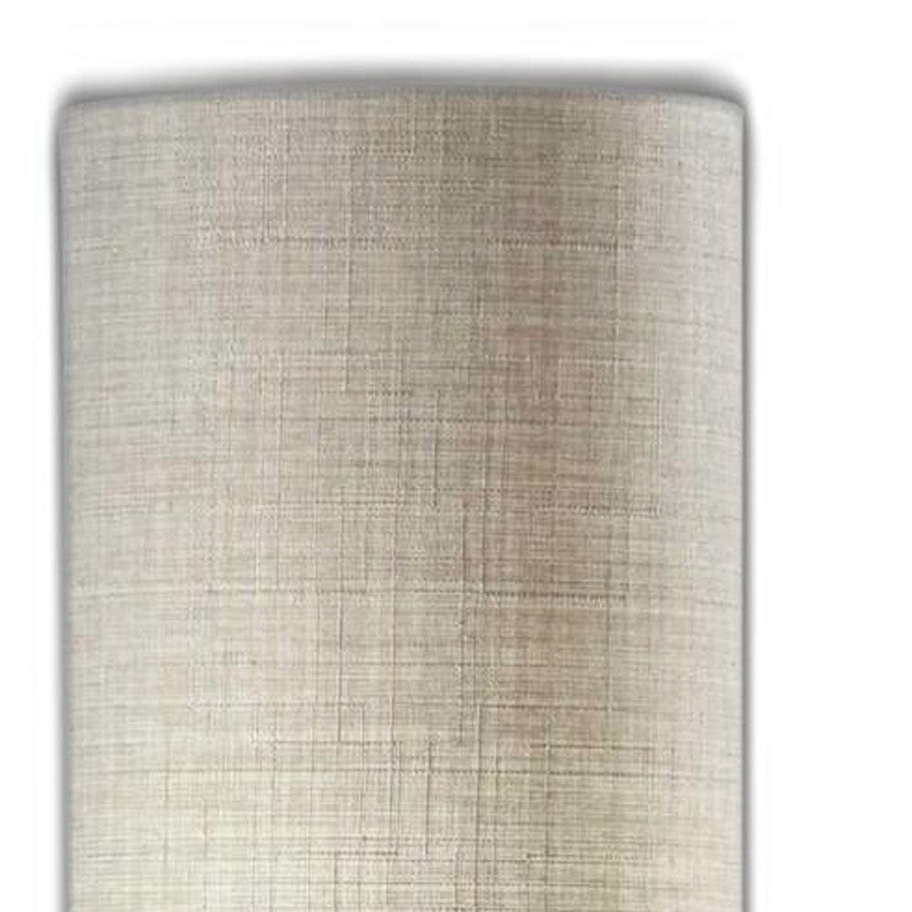 70" Brass Two Light Novelty Floor Lamp With White Drum Shade-4