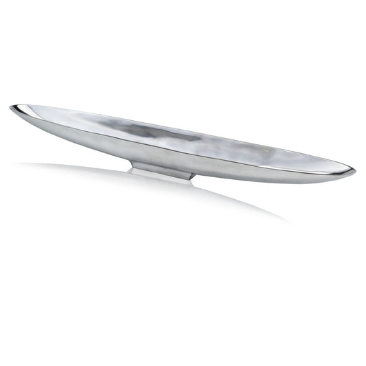 47" Contempo Shiny Silver Extra Large Long Boat Tray-0