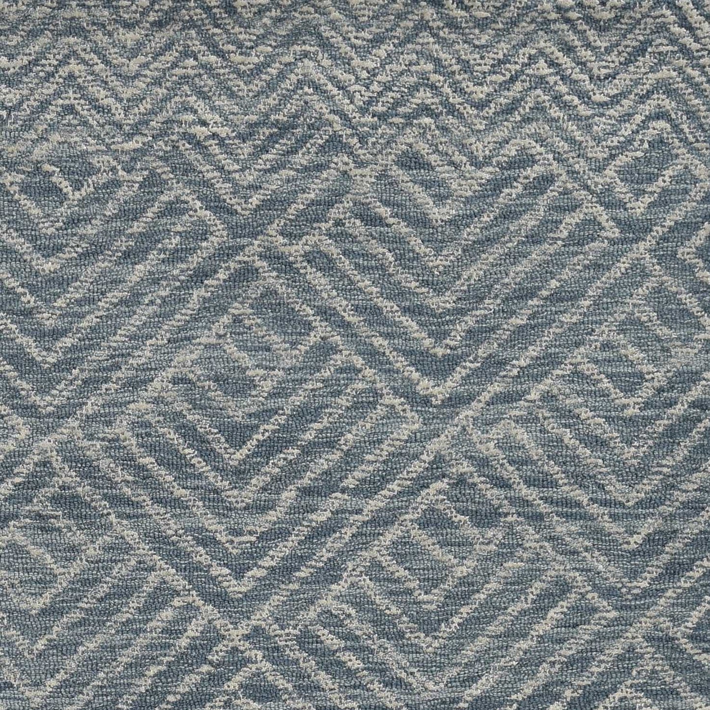 7'x10' Denim Blue Hand Tufted Space Dyed Geometric Indoor Area Rug-3