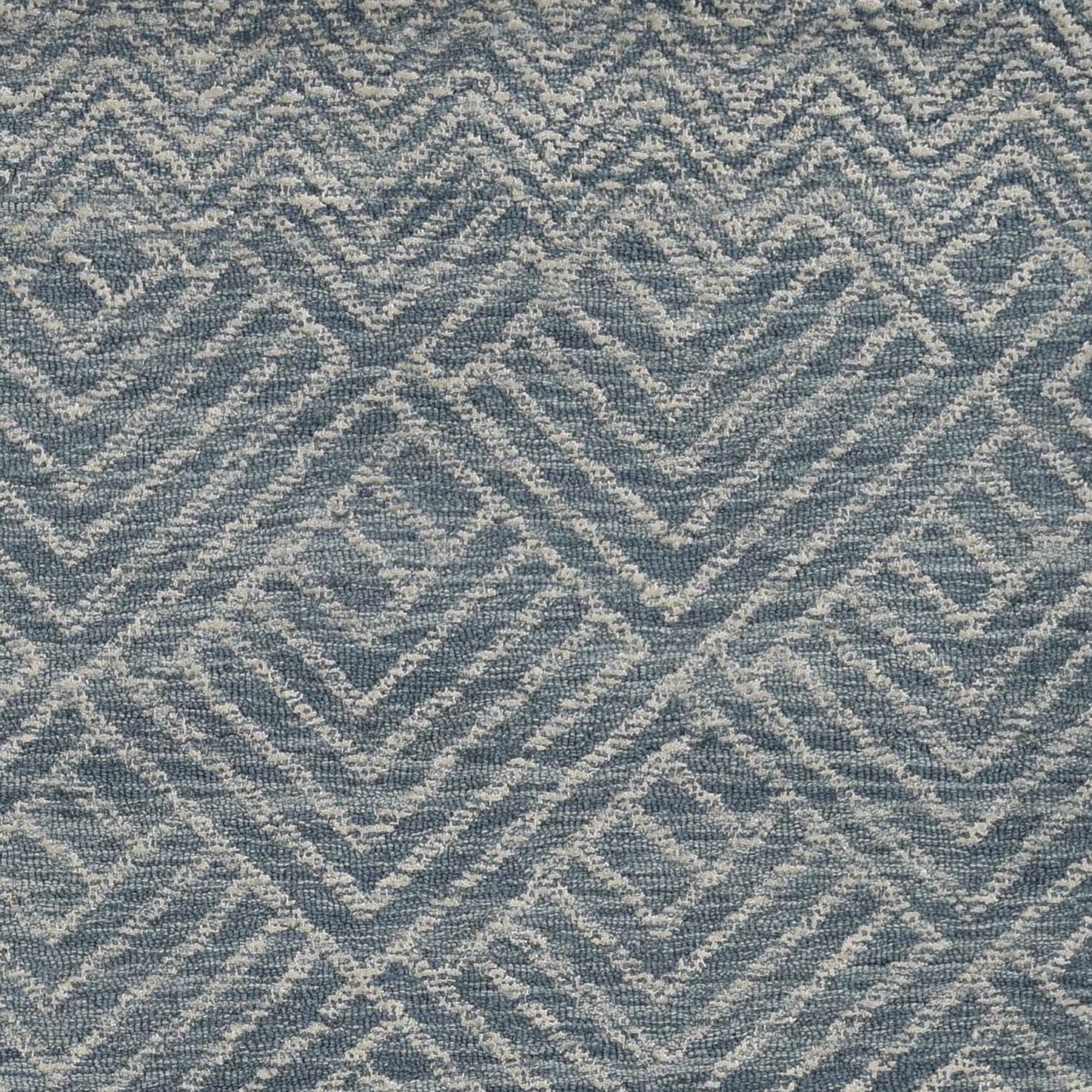 7'x10' Denim Blue Hand Tufted Space Dyed Geometric Indoor Area Rug-3