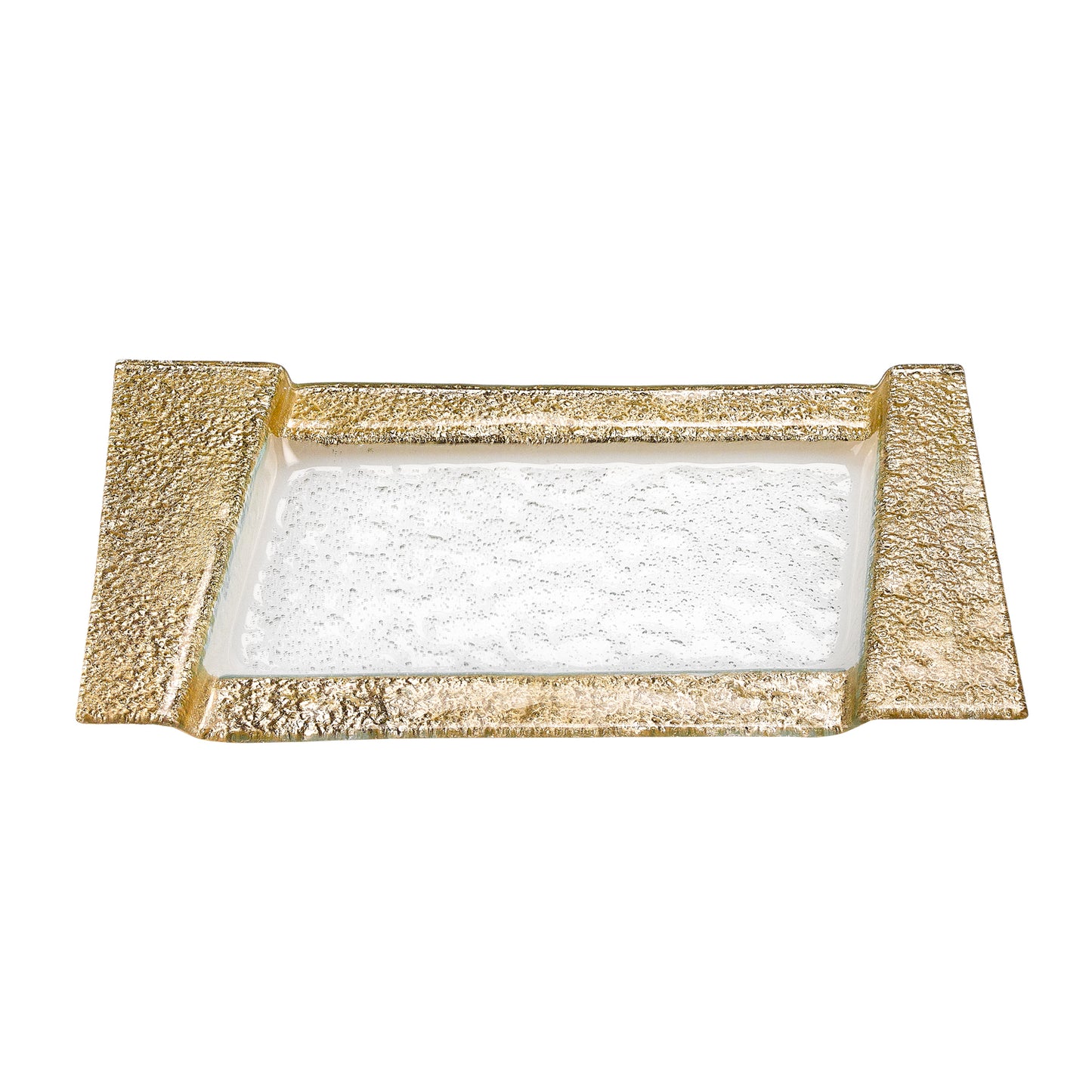 13" Handcrafted Gold Snack or Vanity Tray-0