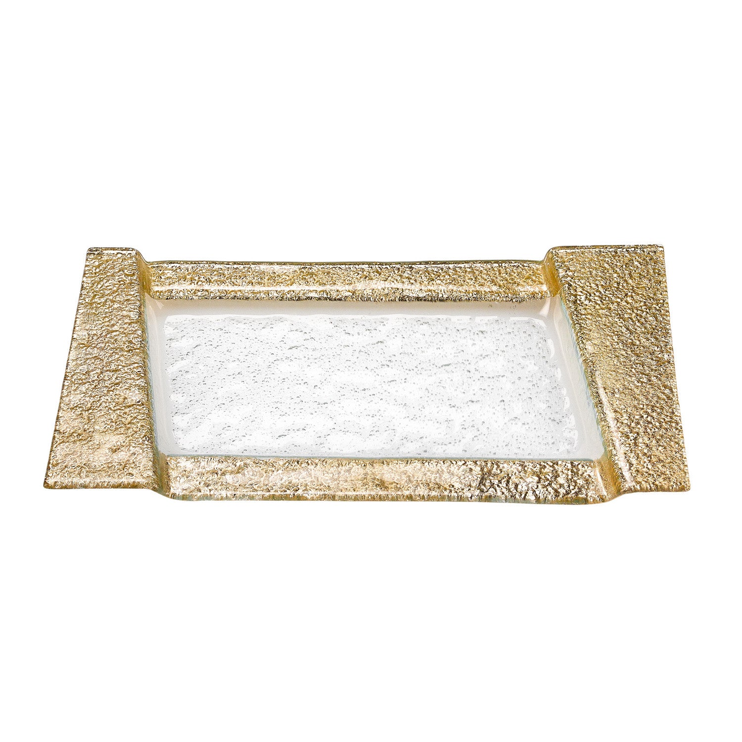 13" Handcrafted Gold Snack or Vanity Tray-2