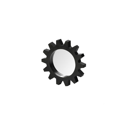 COG 17" Round Black Metal Frame Wall Mirror-0