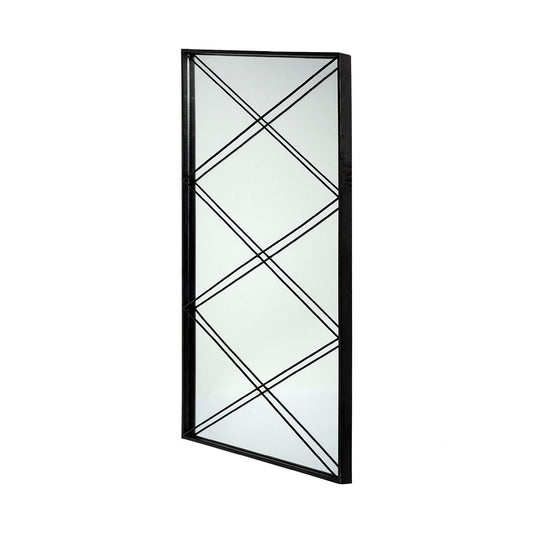 Rectangular Black Metal Frame Wall Mirror-0