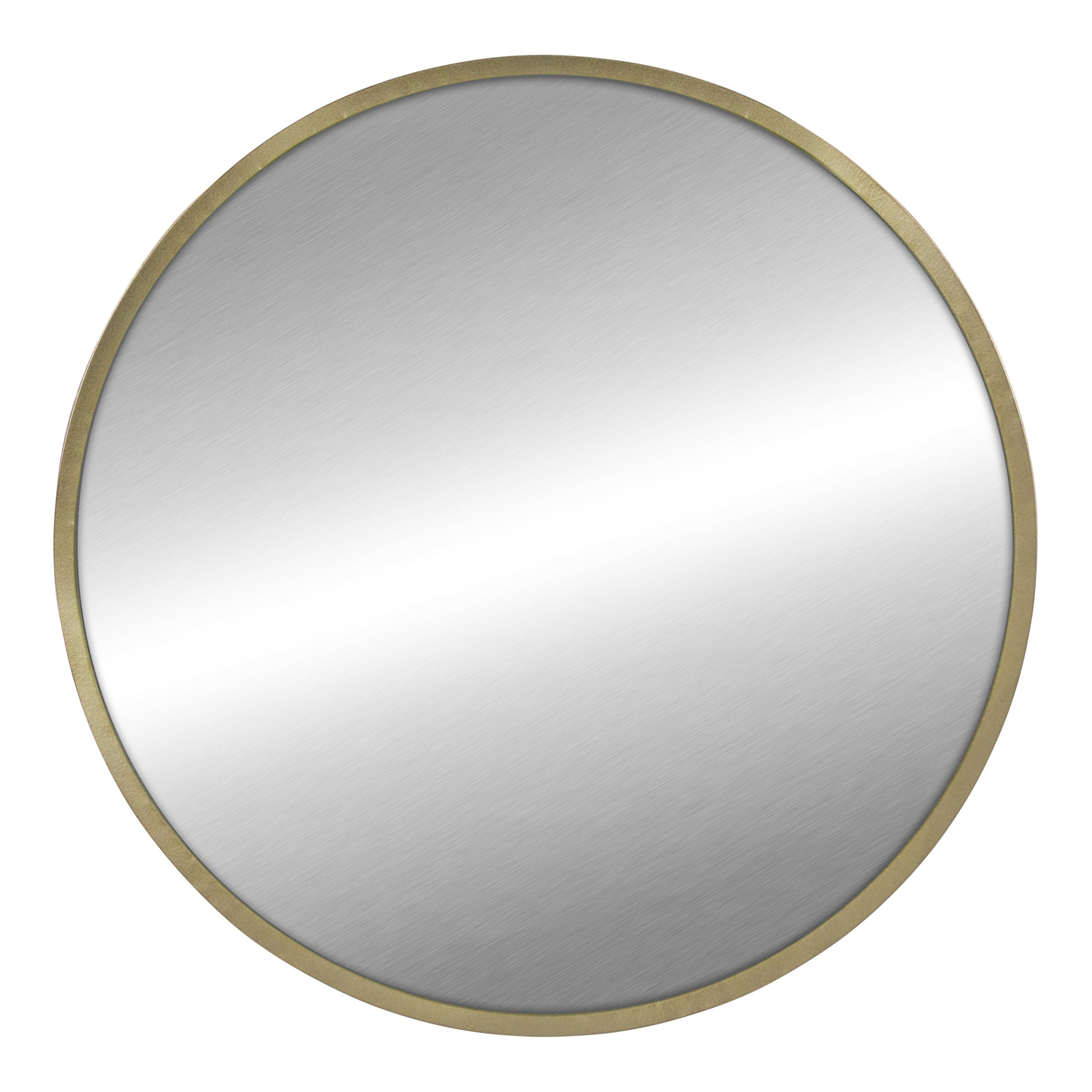 Round Wall Mirror with Matte Gold Finish-0