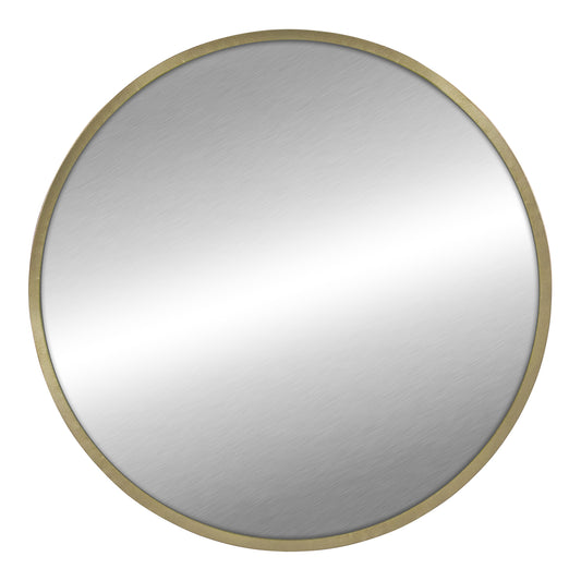 Round Wall Mirror with Matte Gold Finish-0