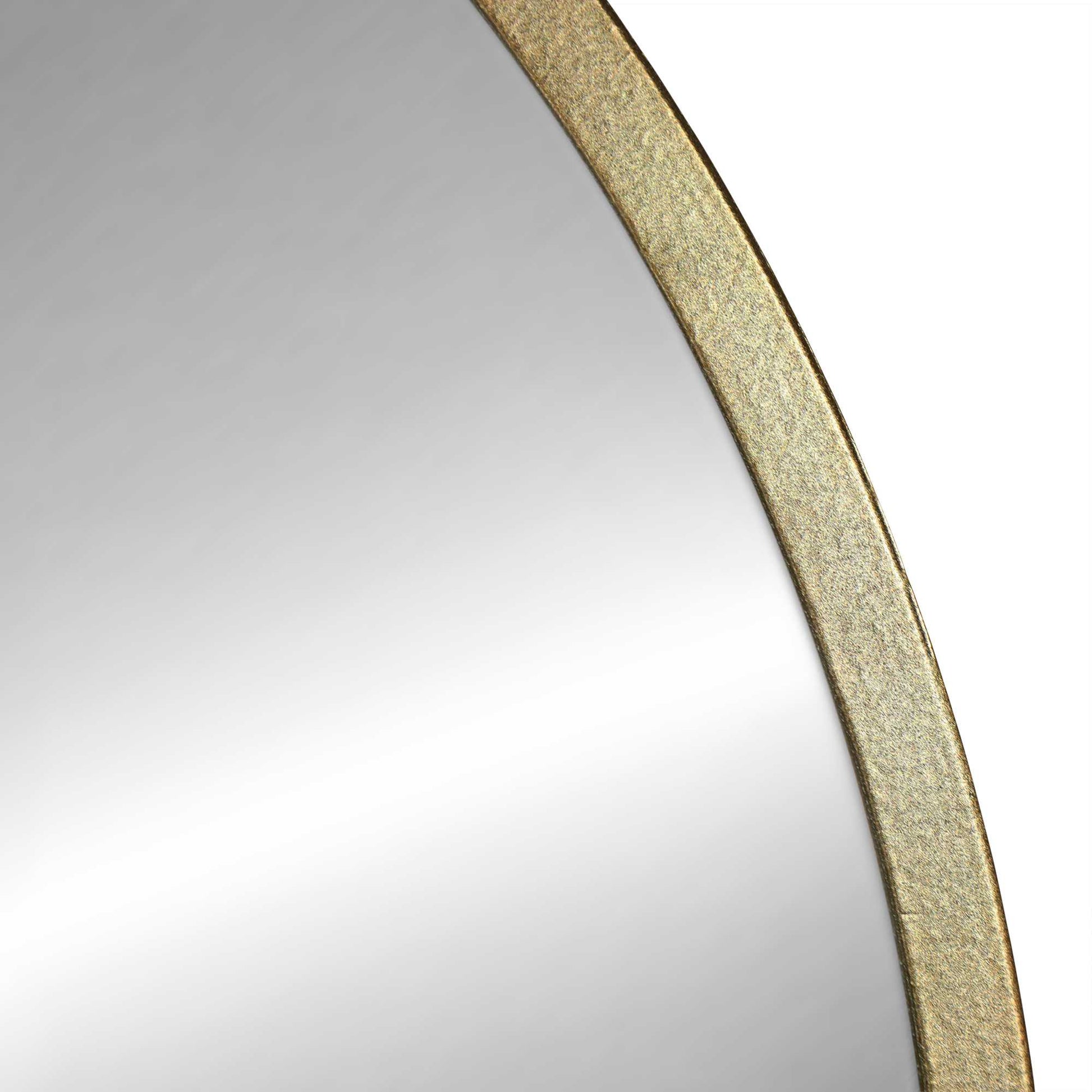 Round Wall Mirror with Matte Gold Finish-2