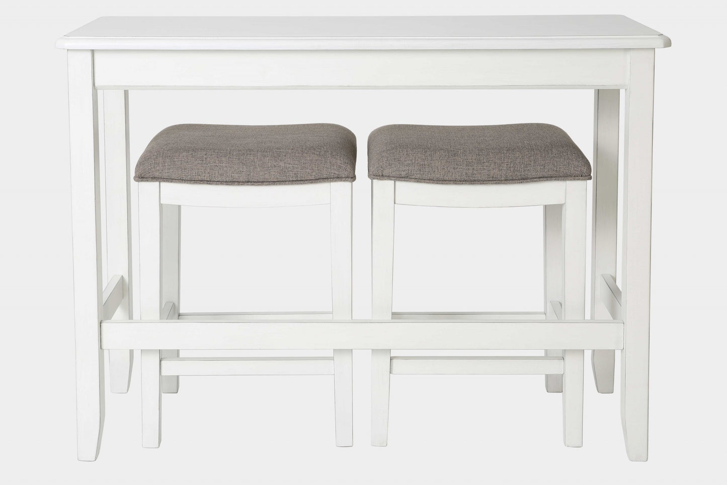 Perfecto White Finish Sofa table with Two Bar Stools-0