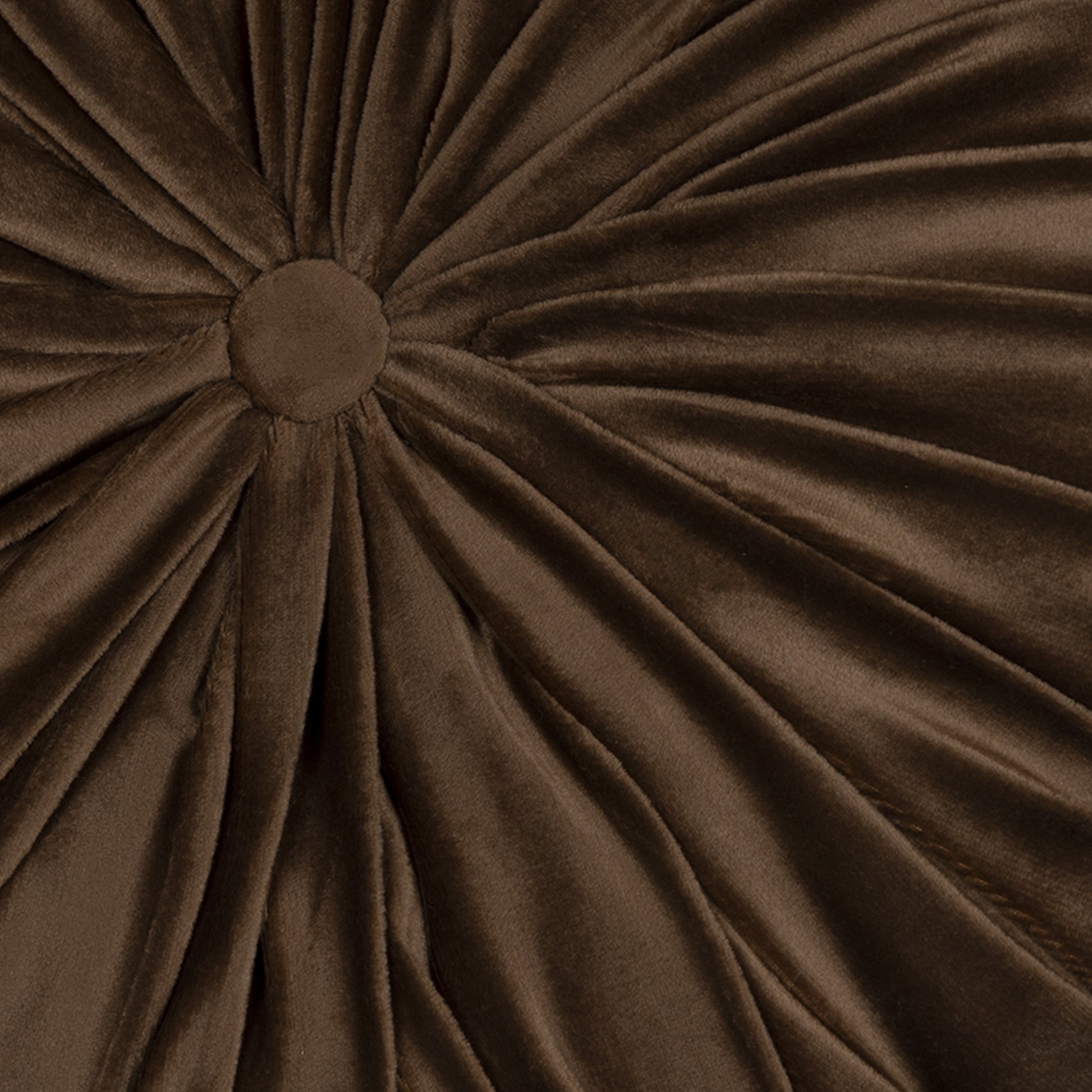 Brown Round Tufted Velvet Pillow-0