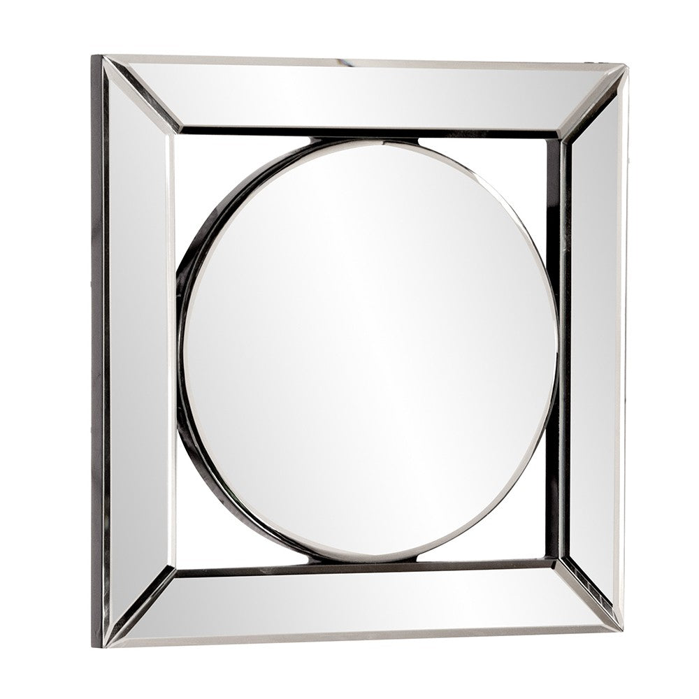 Square Mirror with Center Round Mirror-2