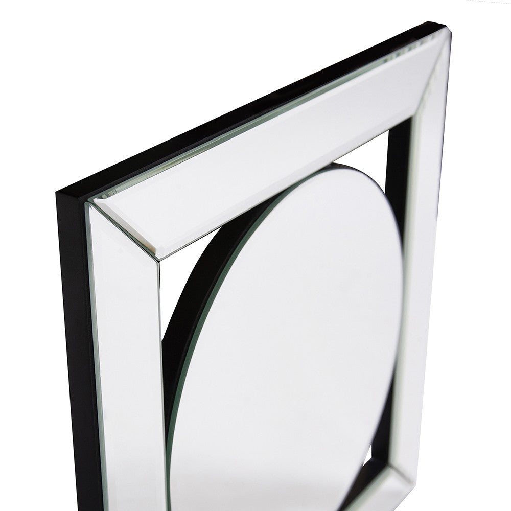 Square Mirror with Center Round Mirror-4