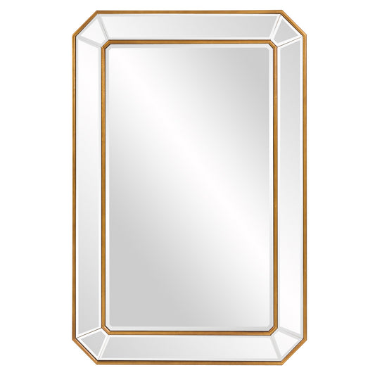 Recatngle Gold Leaf Mirror with Angled Corners Frame-0