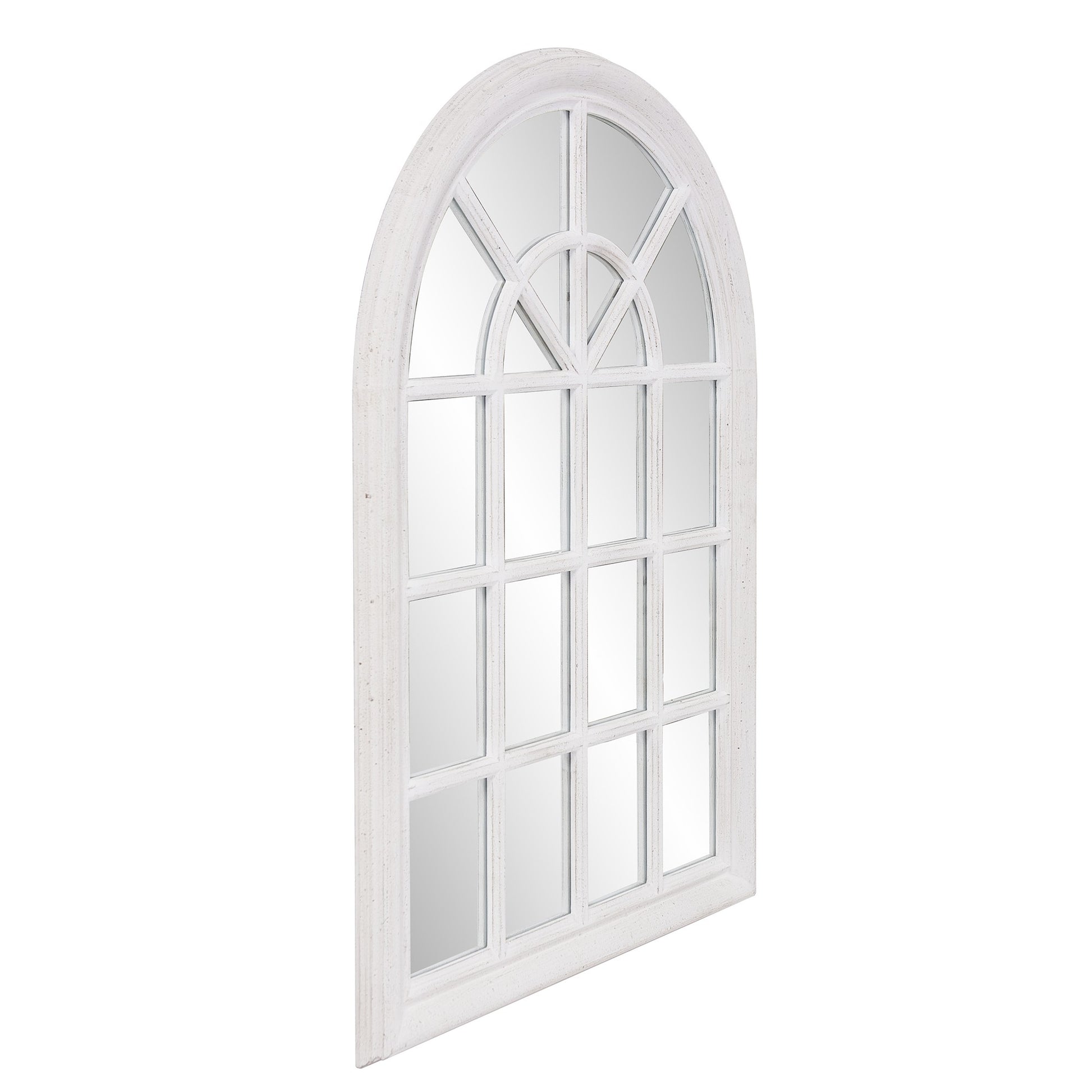 White Washed Mirror with Arched Panel Window Design-2