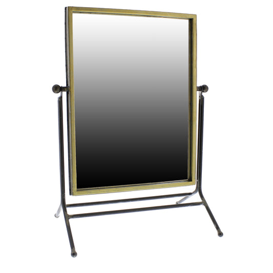 Rustic Goldtone Rectangular Vanity Mirror-0