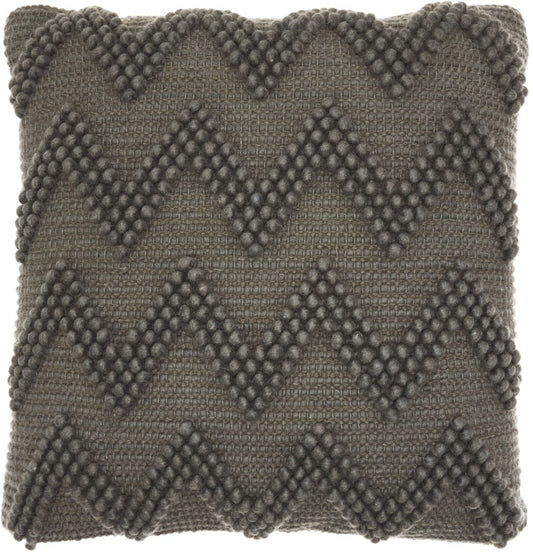 Dark Gray Chevron Detail Throw Pillow-0