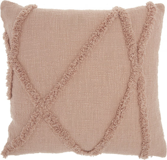 Boho Chic Blush Textured Lines Throw Pillow-0