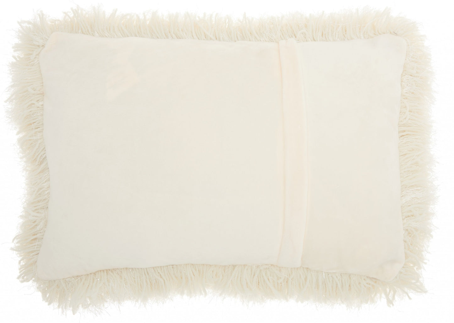 Cream Super Shaggy Throw Pillow-1