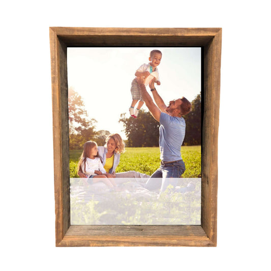 8” x 8” Rustic Farmhouse Gray Wood shadow box Frame-0