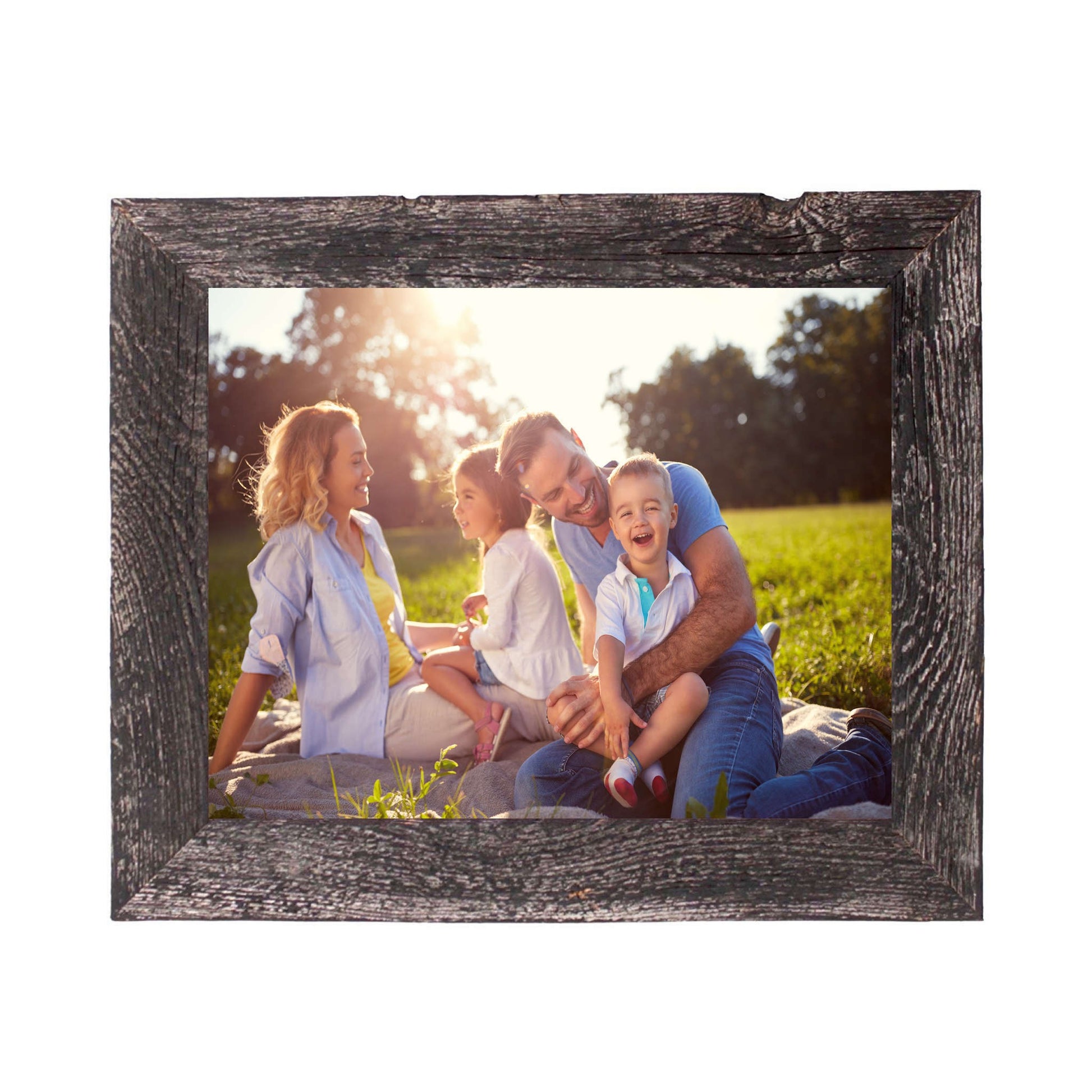 12" x 24" Rustic Farmhouse Rustic Black Wood Frame-3