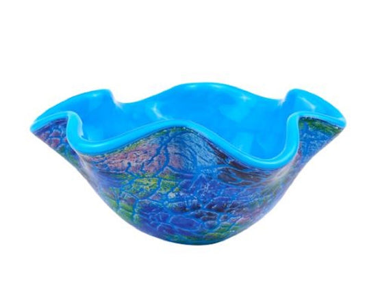 Abstract Multi Color Glass Centerpiece Bowl-0