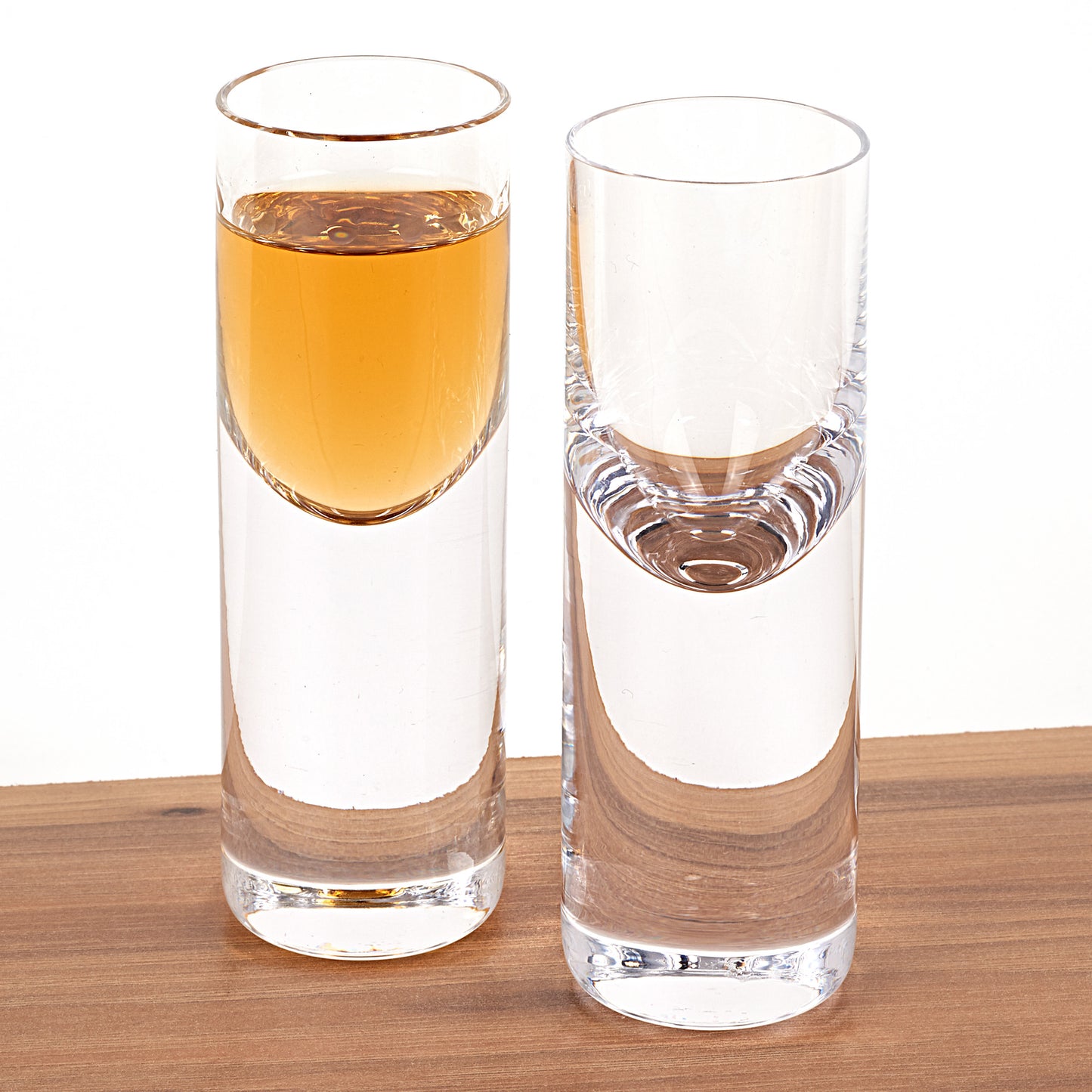 Set of 2 Mouth Blown Crystal Long Shot Glasses-1