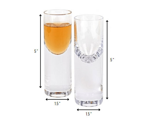 Set of 2 Mouth Blown Crystal Long Shot Glasses-3