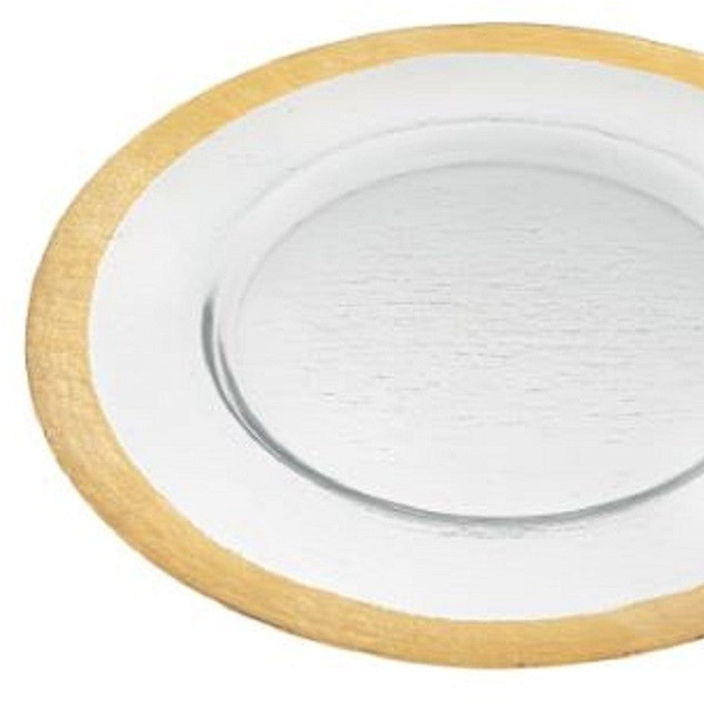 Round Gold Border Glass Charger Plate-2