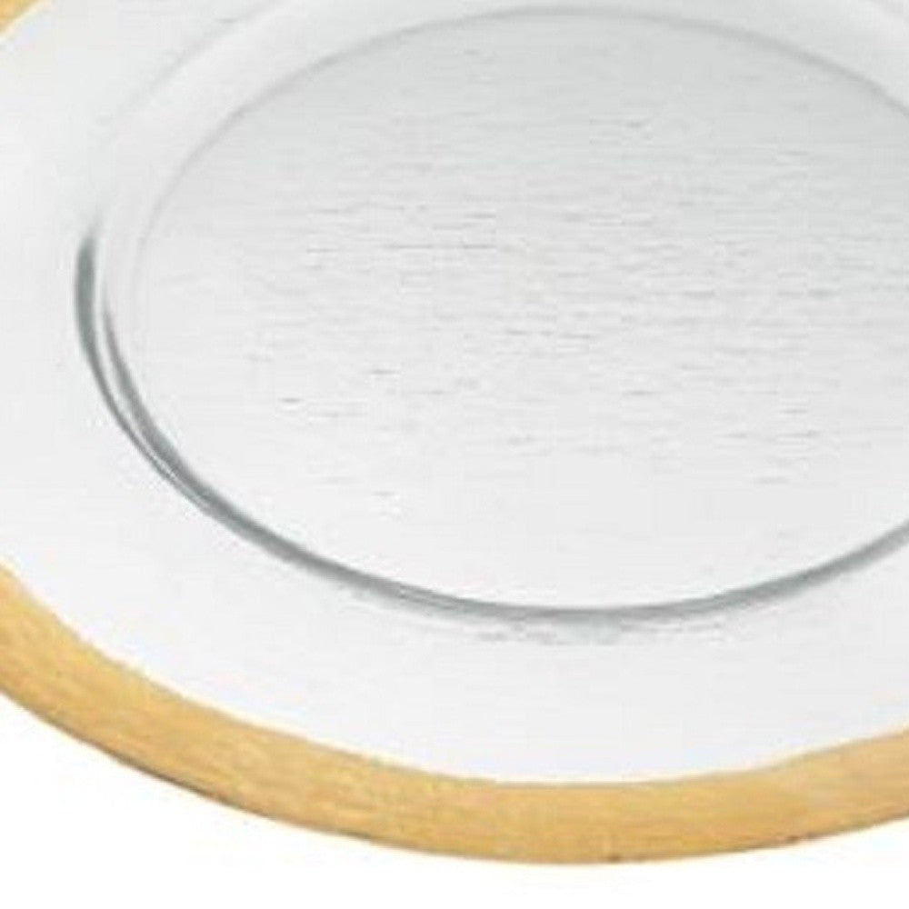 Round Gold Border Glass Charger Plate-3