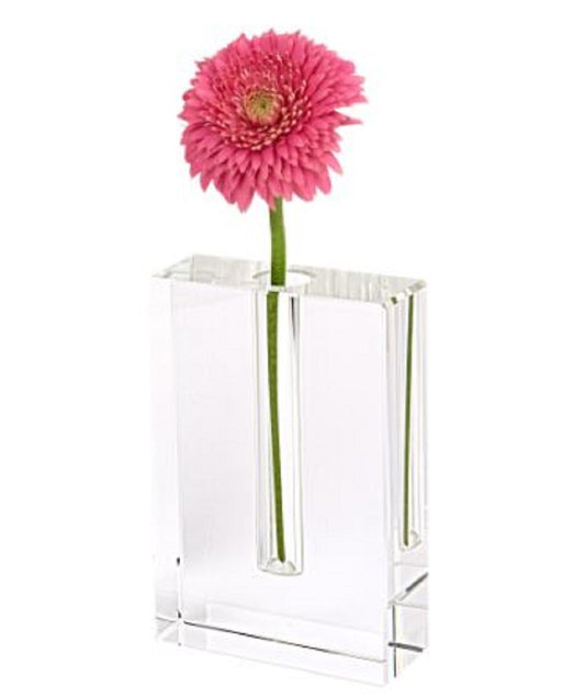 Modern Clear 6 Block Optical Crystal Vase-0