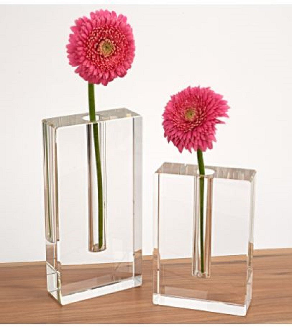 Modern Clear 6 Block Optical Crystal Vase-1