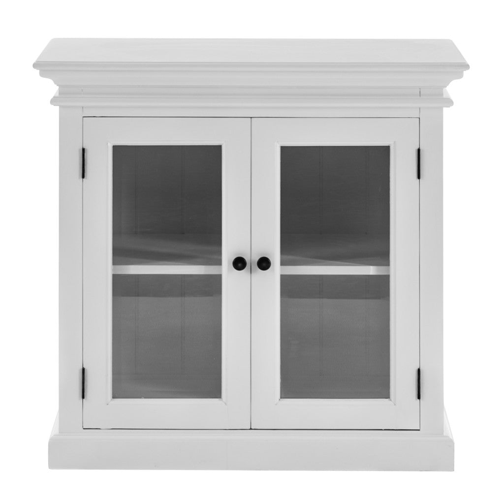 Modern Farm White Glass Door Accent Cabinet-0