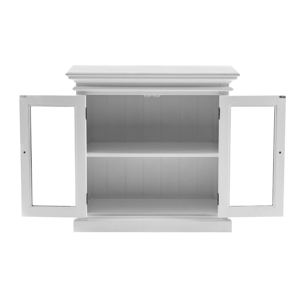 Modern Farm White Glass Door Accent Cabinet-2