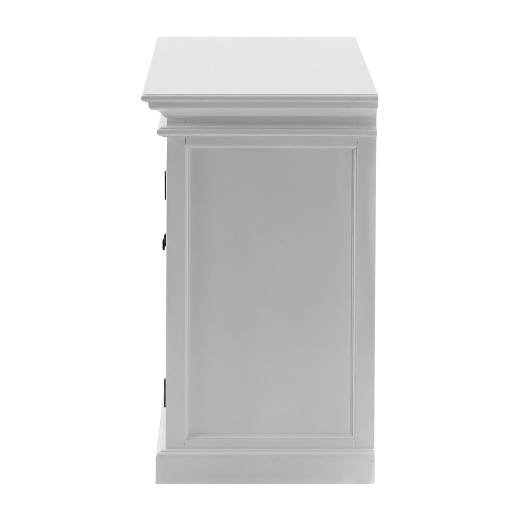 Modern Farm White Glass Door Accent Cabinet-3
