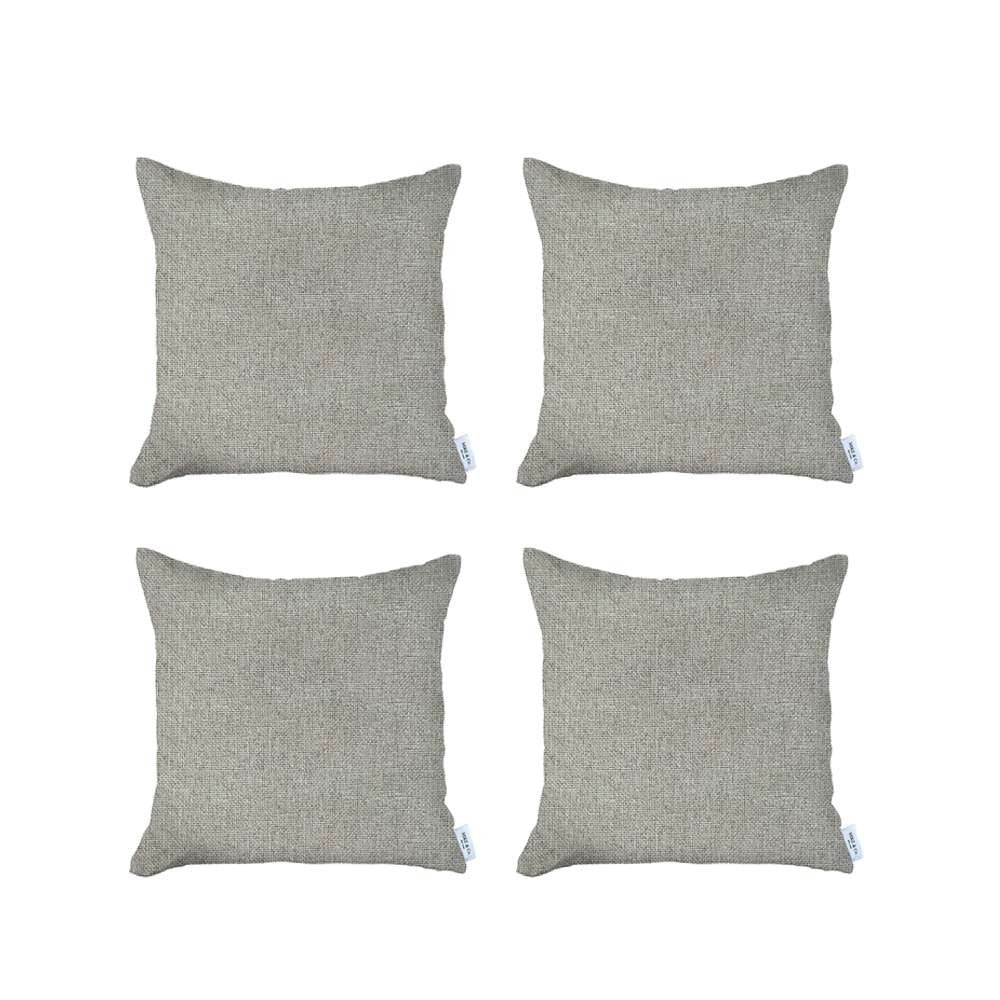 Set of 4 White Textured Pillow Covers-1