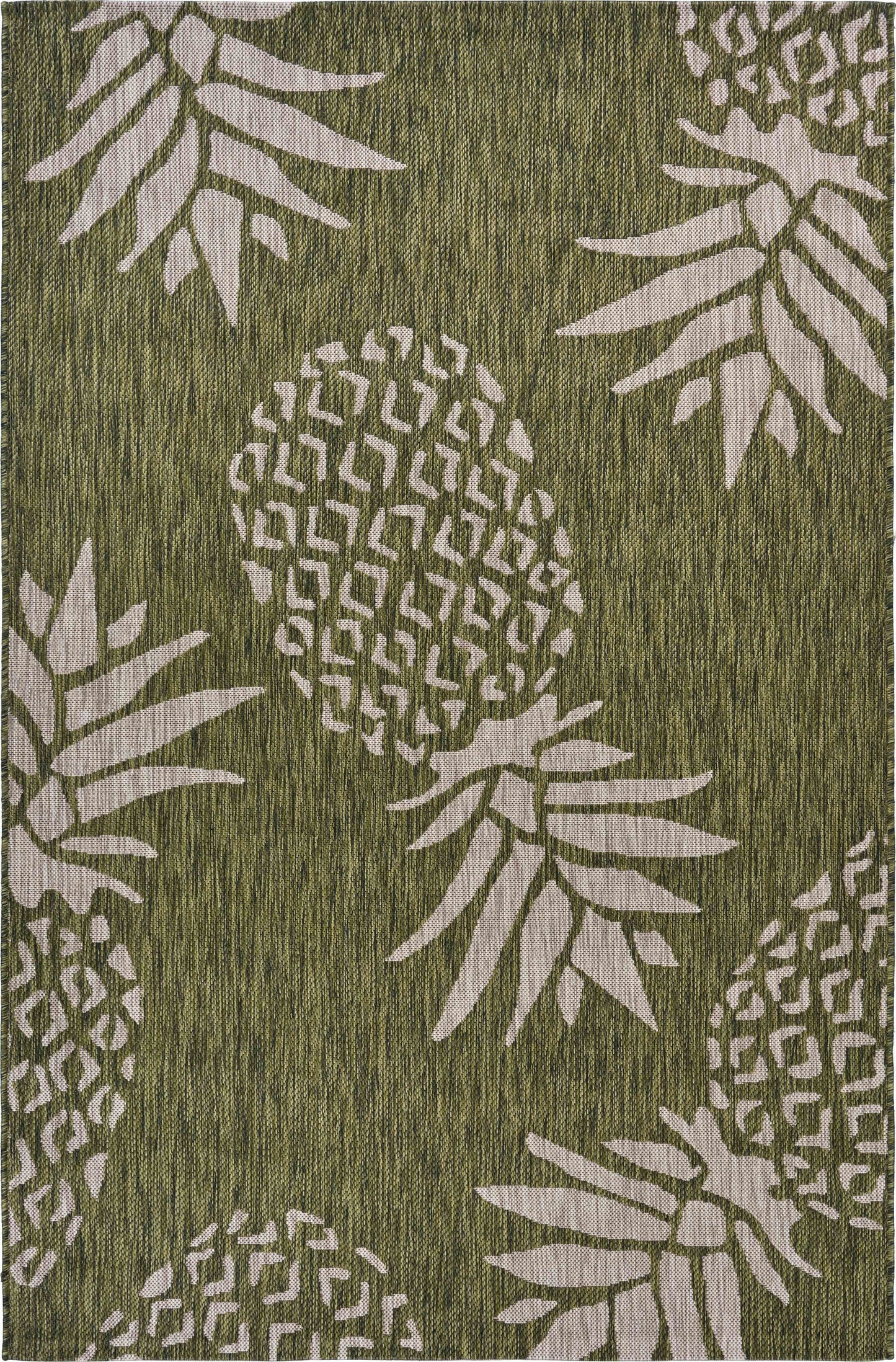 5’ x 7’ Green Pineapple Indoor Outdoor Area Rug-0