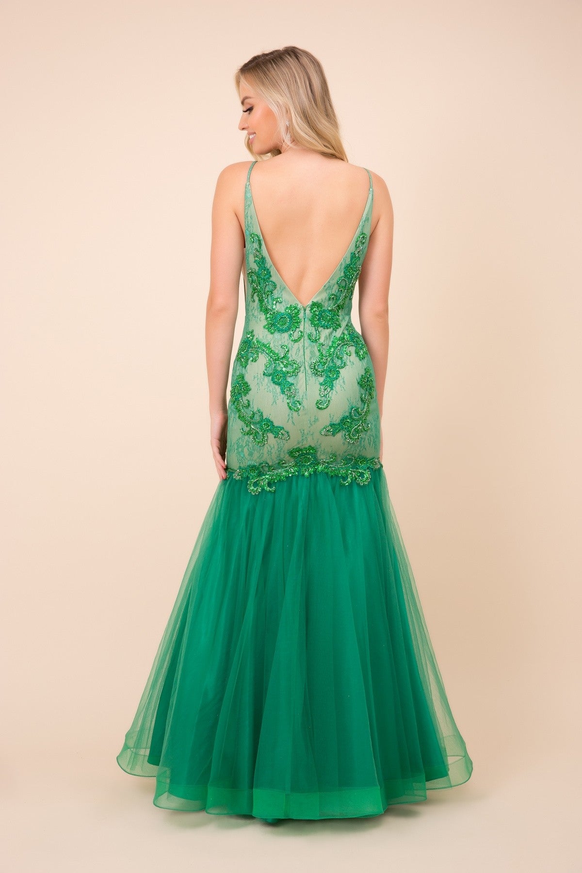 Sheer Side Cutouts Mermaid Long Prom Dress NXE185-2